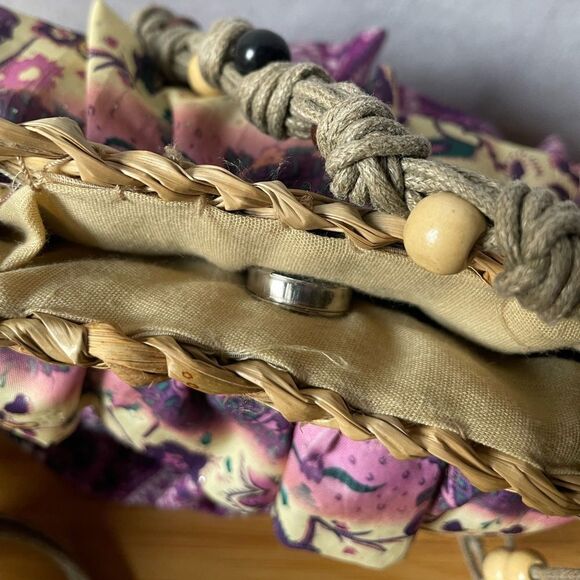 Sun n’ Sand Layered Ruffle Purple Floral & Paisley Mini Boho Crossbody Bag - Picture 6 of 16